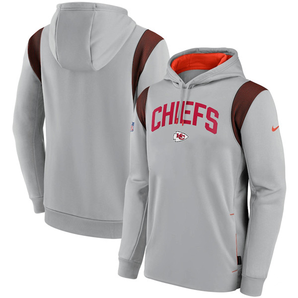 Men's Kansas City Chiefs Gray Sideline Stack Performance Pullover Hoodie,We sell and wholesale Men's Kansas City Chiefs Gray Sideline Stack Performance Pullover Hoodie on line form chian!
